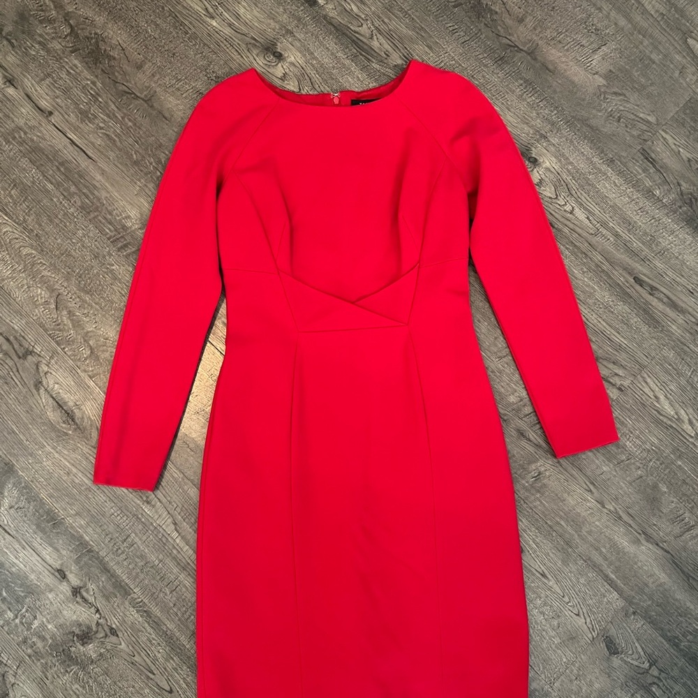 Calvin Klein Red Long Sleeve Dress